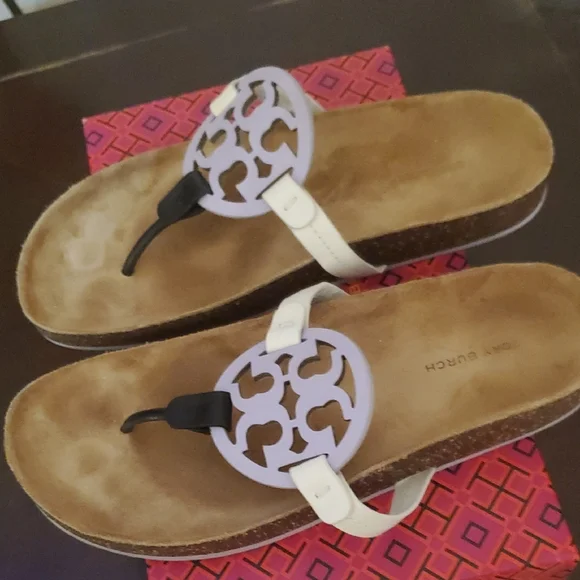Tory Burch Purple and White Sandals - Picture 4 of 5